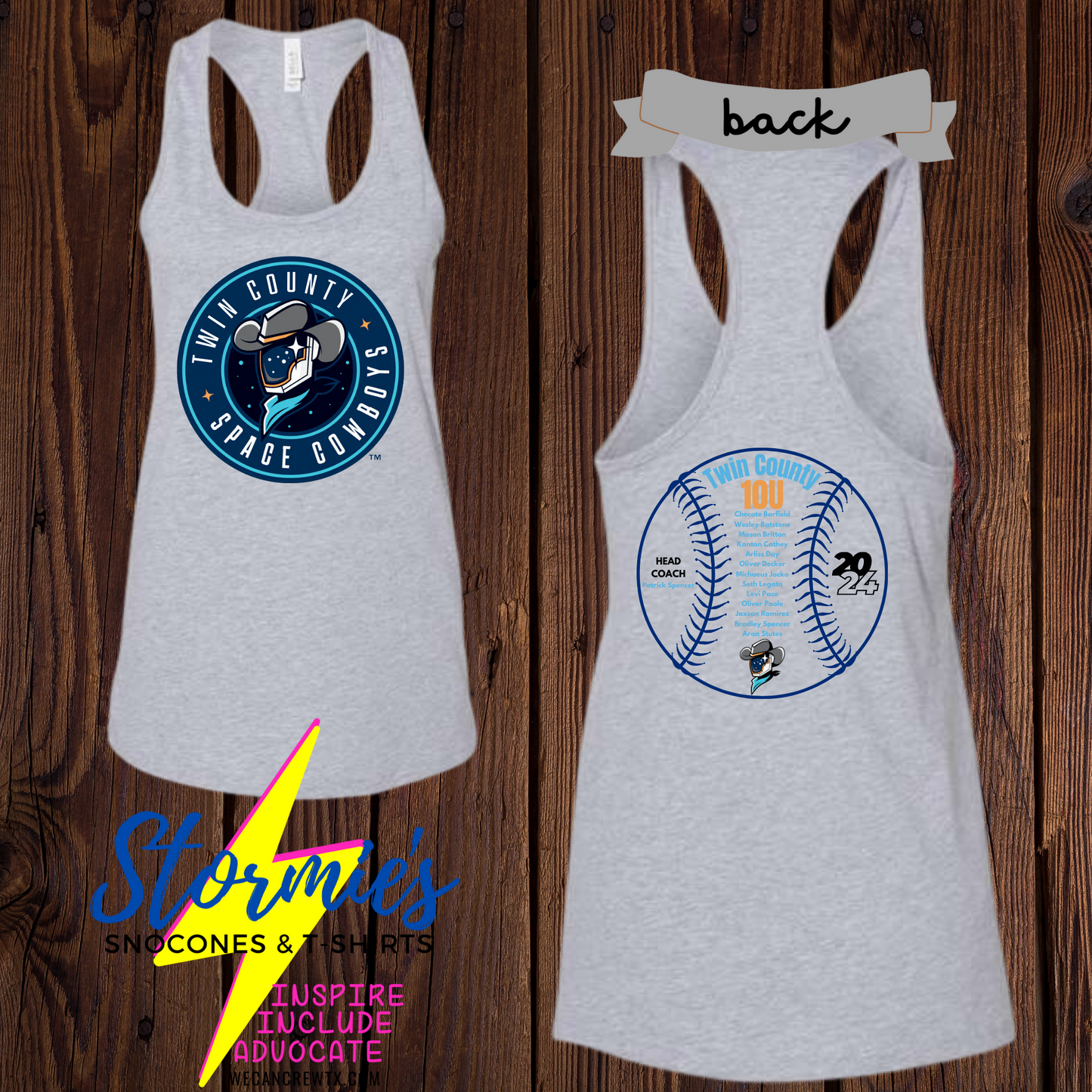 Space Cowboys 10U Twin County 2024 Bella Racer Back Tank Top