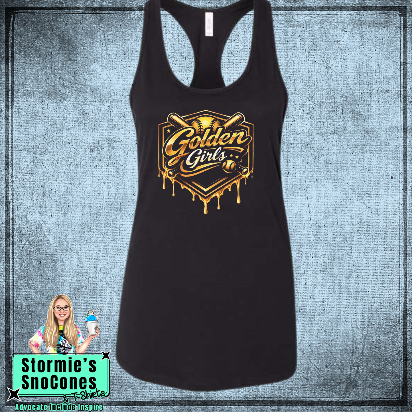 Golden Girls Twin County Bella Racer Back Black Tank Top