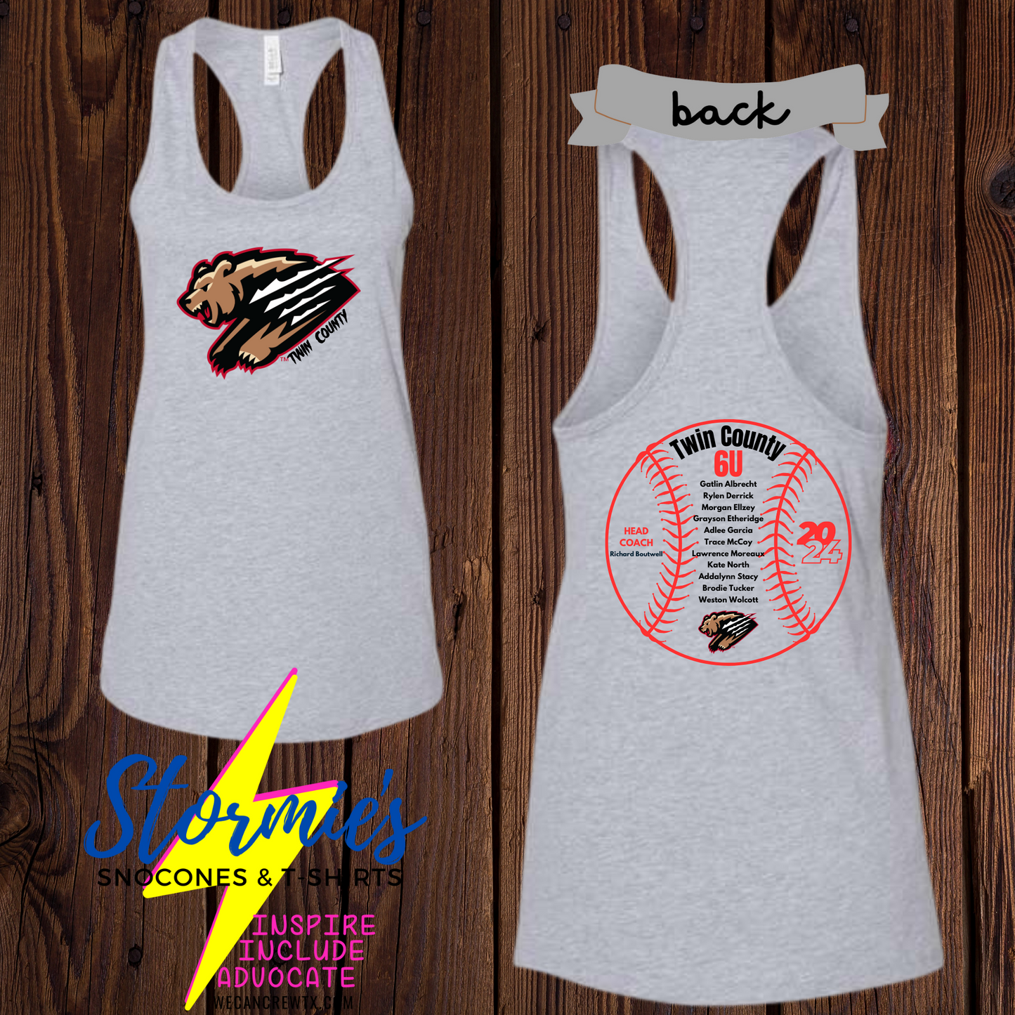 Grizzles 6U 2024 Baseball Bella Racer Back Tank Top