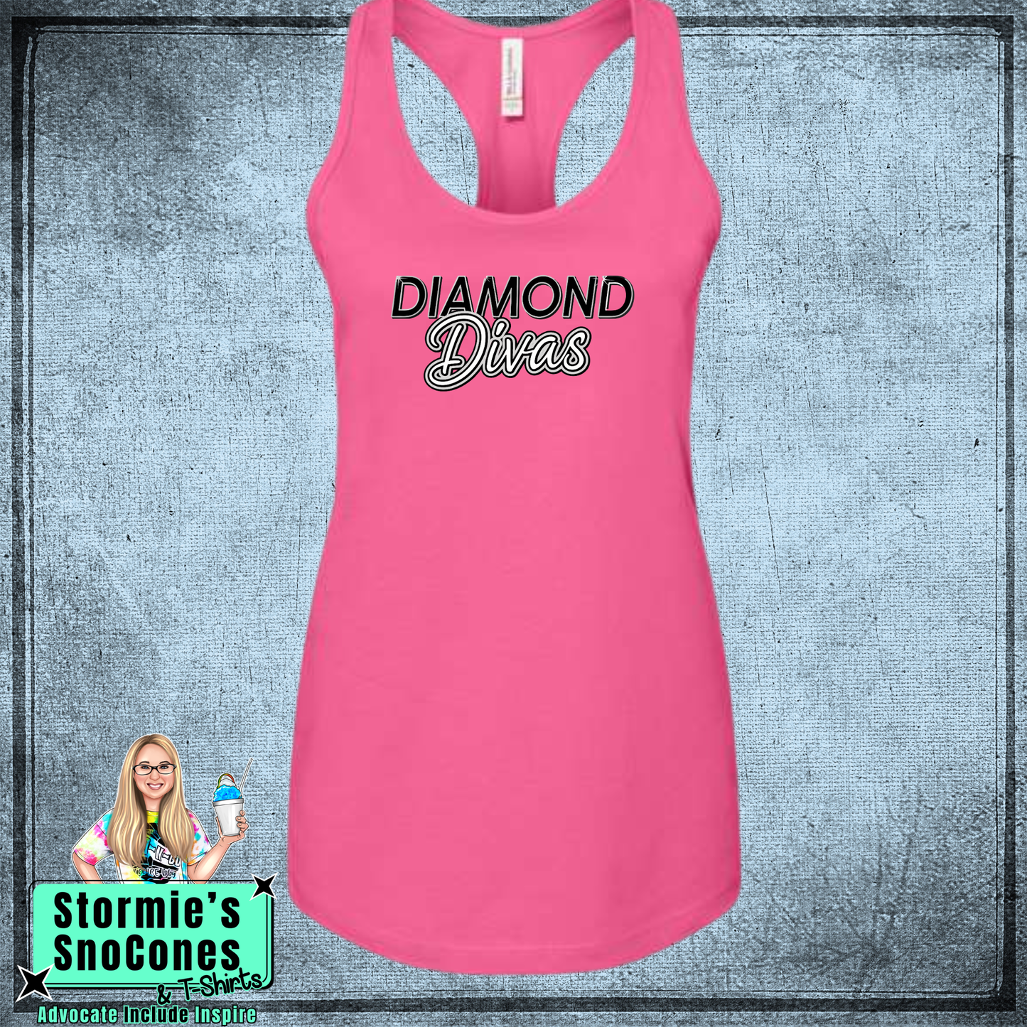 Diamond Divas Twin County Bella Racer Back Pink Tank Top