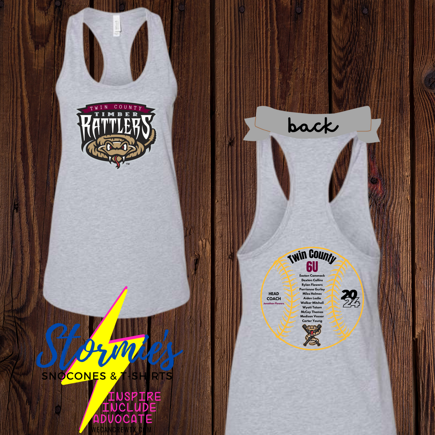 Timber Rattlers Twin County 6U 2024 Bella Racer Back Tank Top