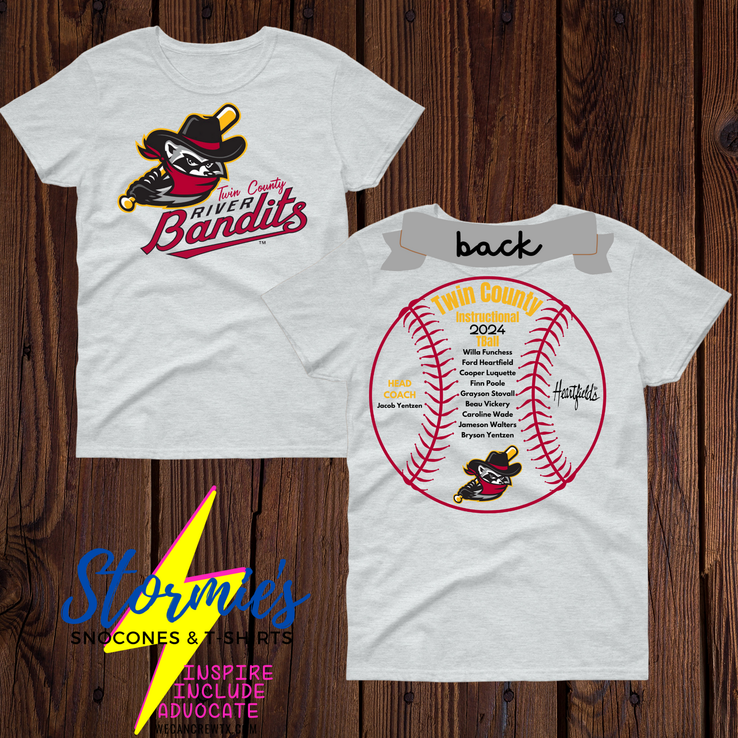 River Bandits Twin County Instructional Tball Shirt 2024