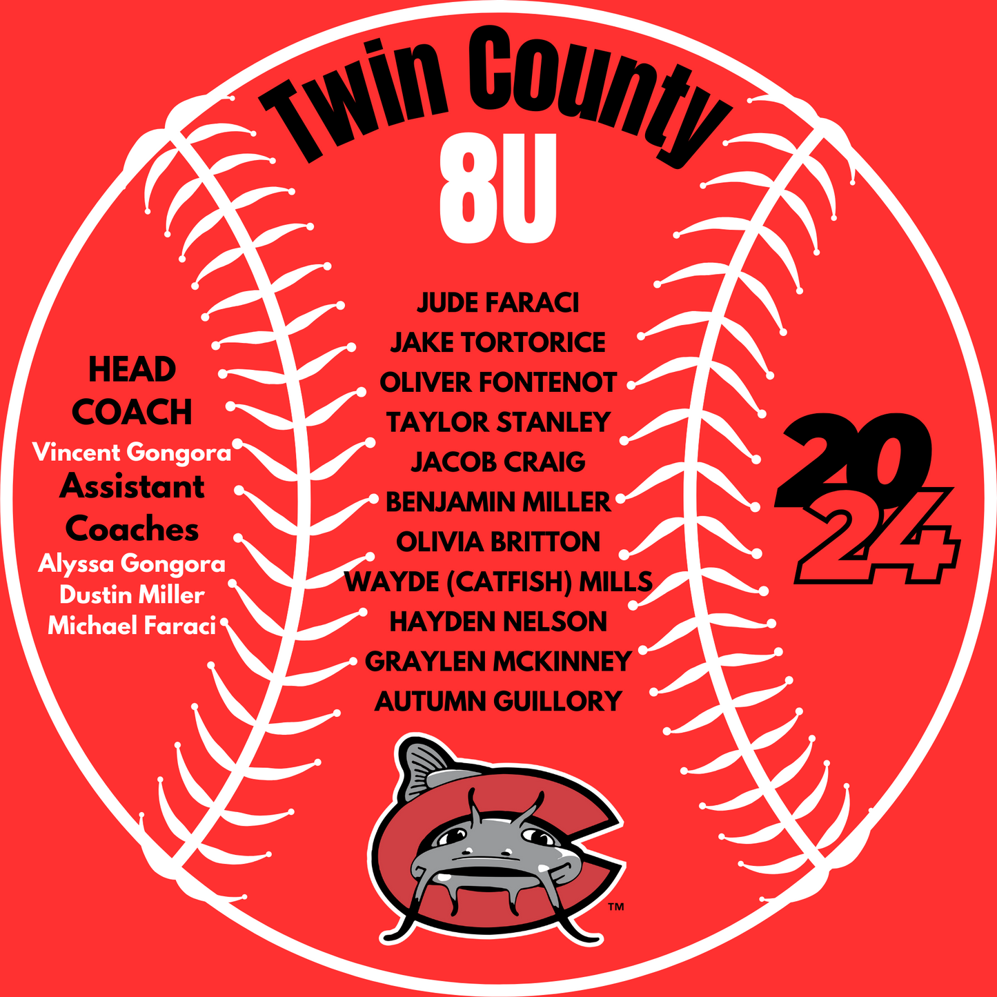 Mudcats 8U Twin County 2024 Baseball Shirt