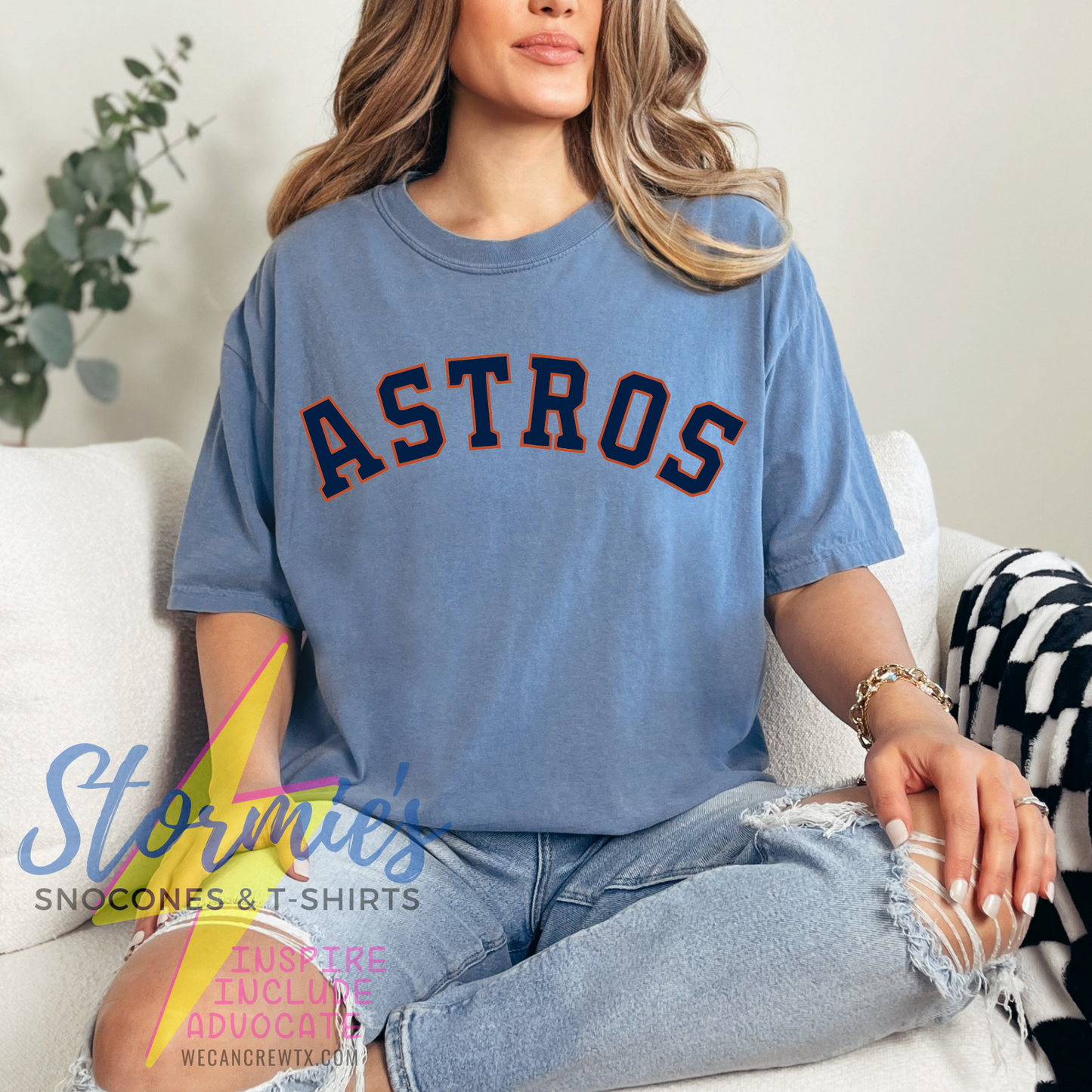 Astros Arch Blue Jean Comfort Colors Shirt