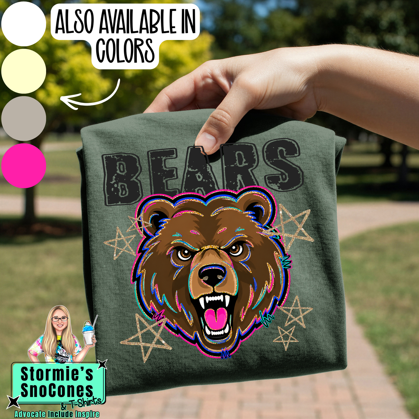 Bears Grunge Varsity Stars Gildan Comfort Colors Tultex Shirt