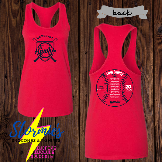 Hawks 14U Baseball Bella Racer Back Tank Top