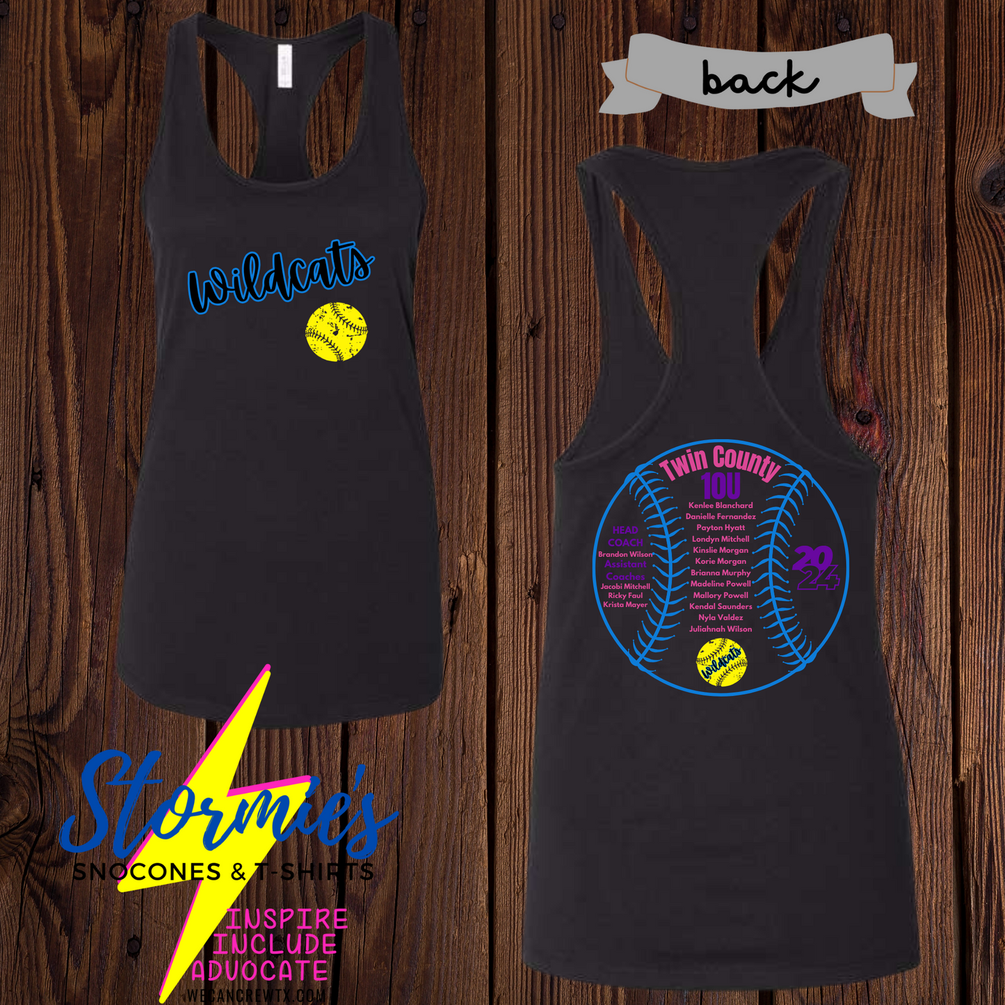 Wildcats 10U 2024 Black Bella Racer Back Tank Top