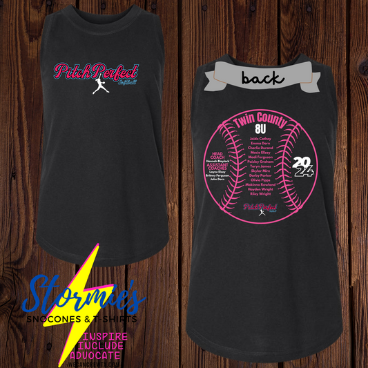 Pitch Perfect softball 8U Twin County 2024 Girls Tank Top