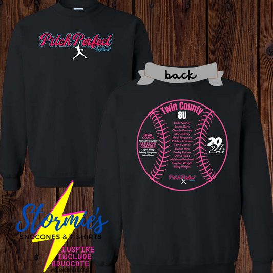 Pitch Perfect softball 8U Twin County 2024- Sweatshirt & Hoodie 2023-24