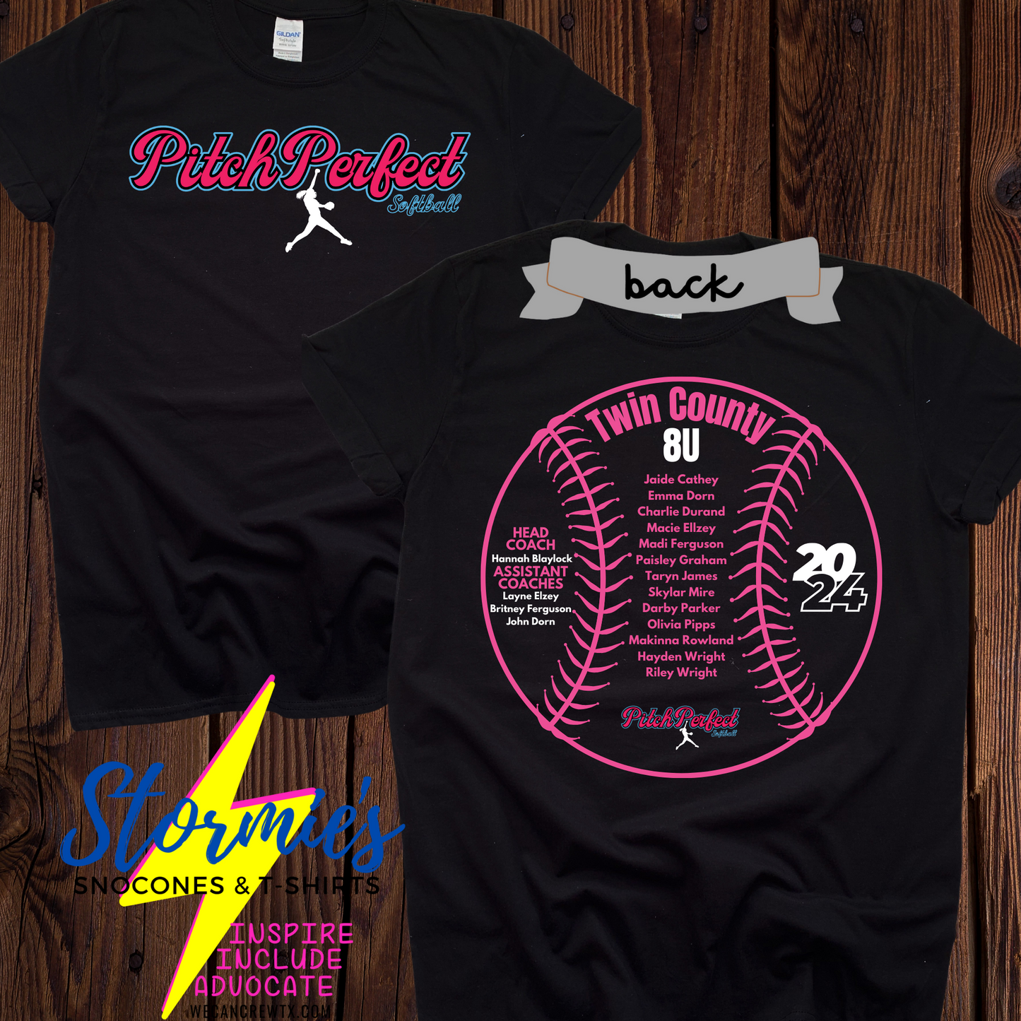 Pitch Perfect softball 8U Twin County 2024 Shirt