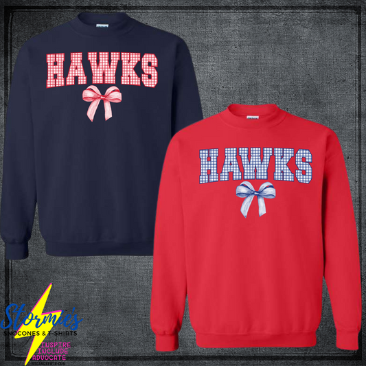 Hawks Checkered Bow Sweatshirt