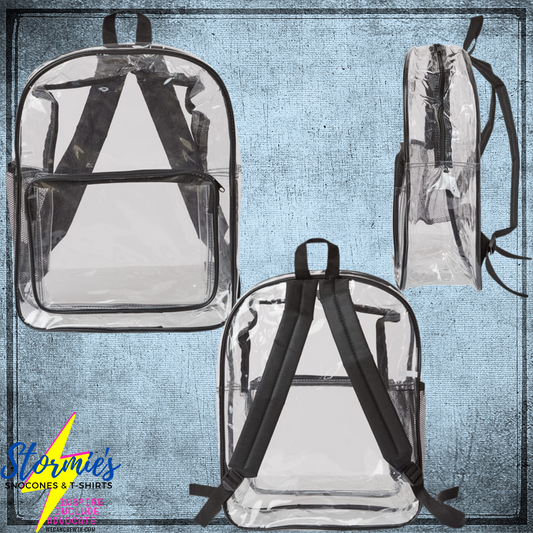 Large 17" Heavy Duty Clear Bag Backpack