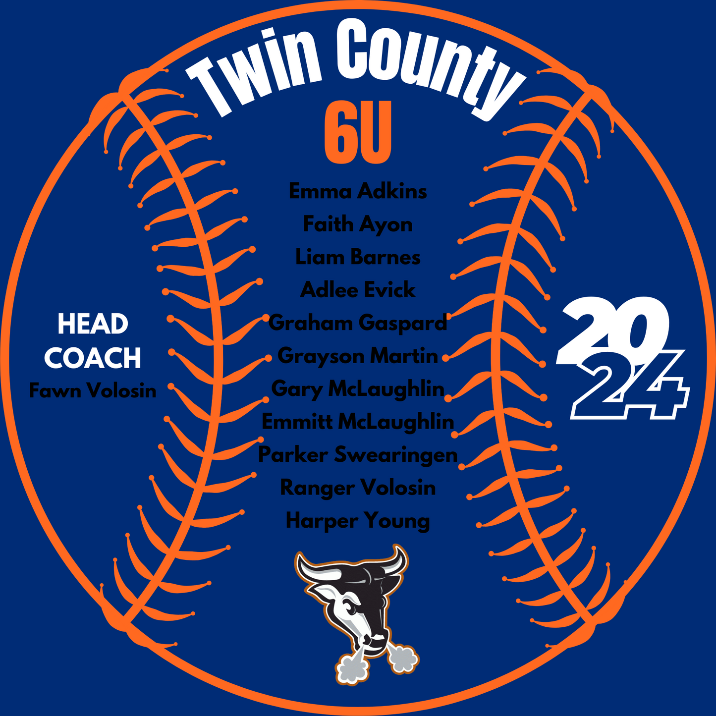 Bulls 6U Twin County 2024- Sweatshirt & Hoodie & Long Sleeve Shirt 2023-24