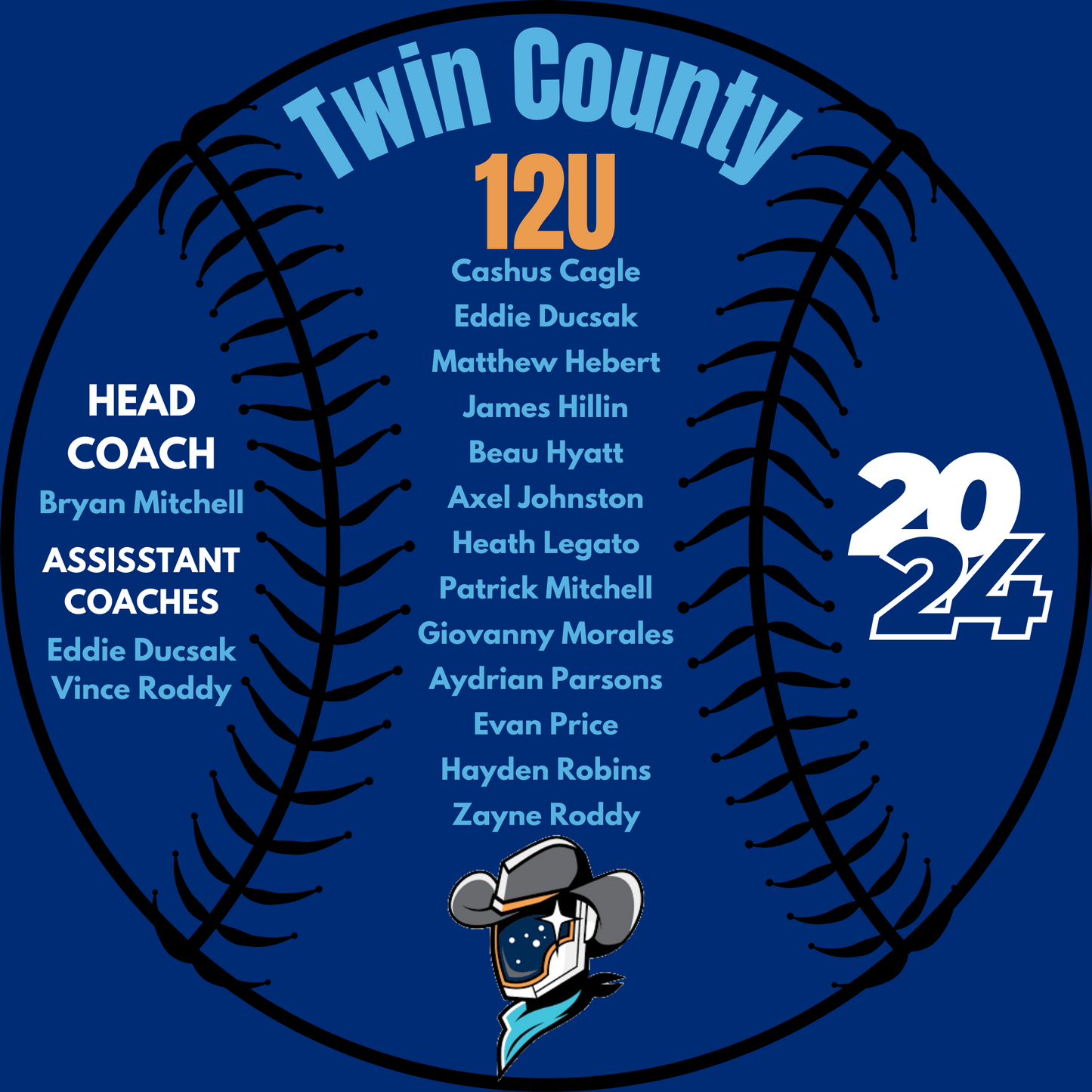 Space Cowboys 12U Twin County 2024 Shirt