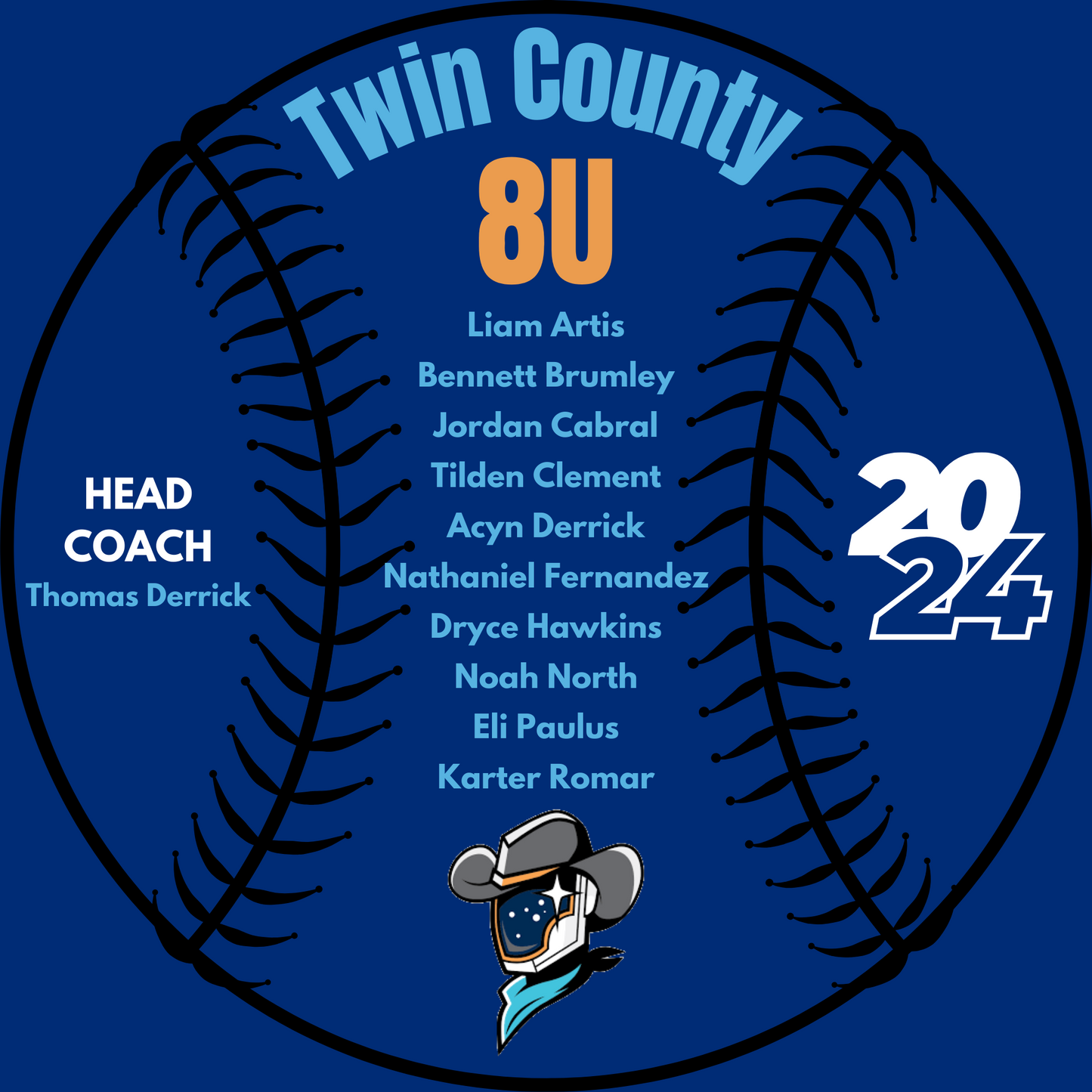 Space Cowboys 8U Twin County 2024 Shirt