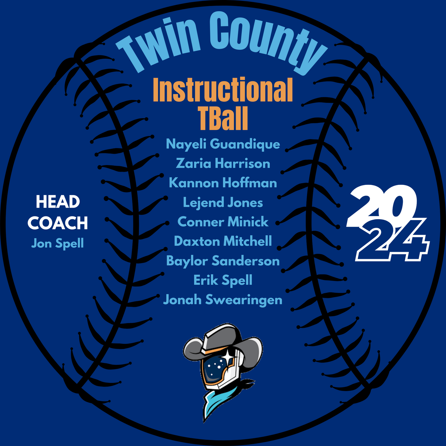 Space Cowboys Instructional Tball Twin County 2024 Shirt