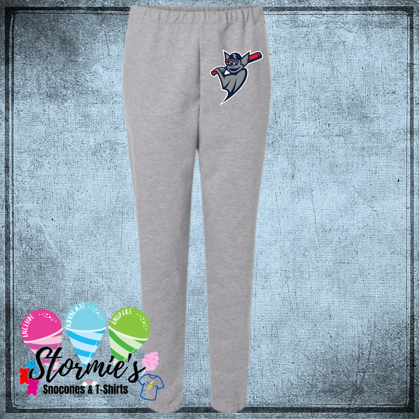 Bats Baseball 2025 Softstyle Adult Gray Sweatpants