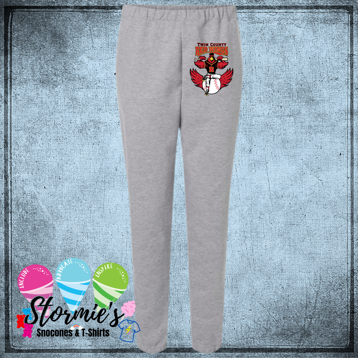 Red Wings Baseball 2025 Softstyle Adult Gray Sweatpants