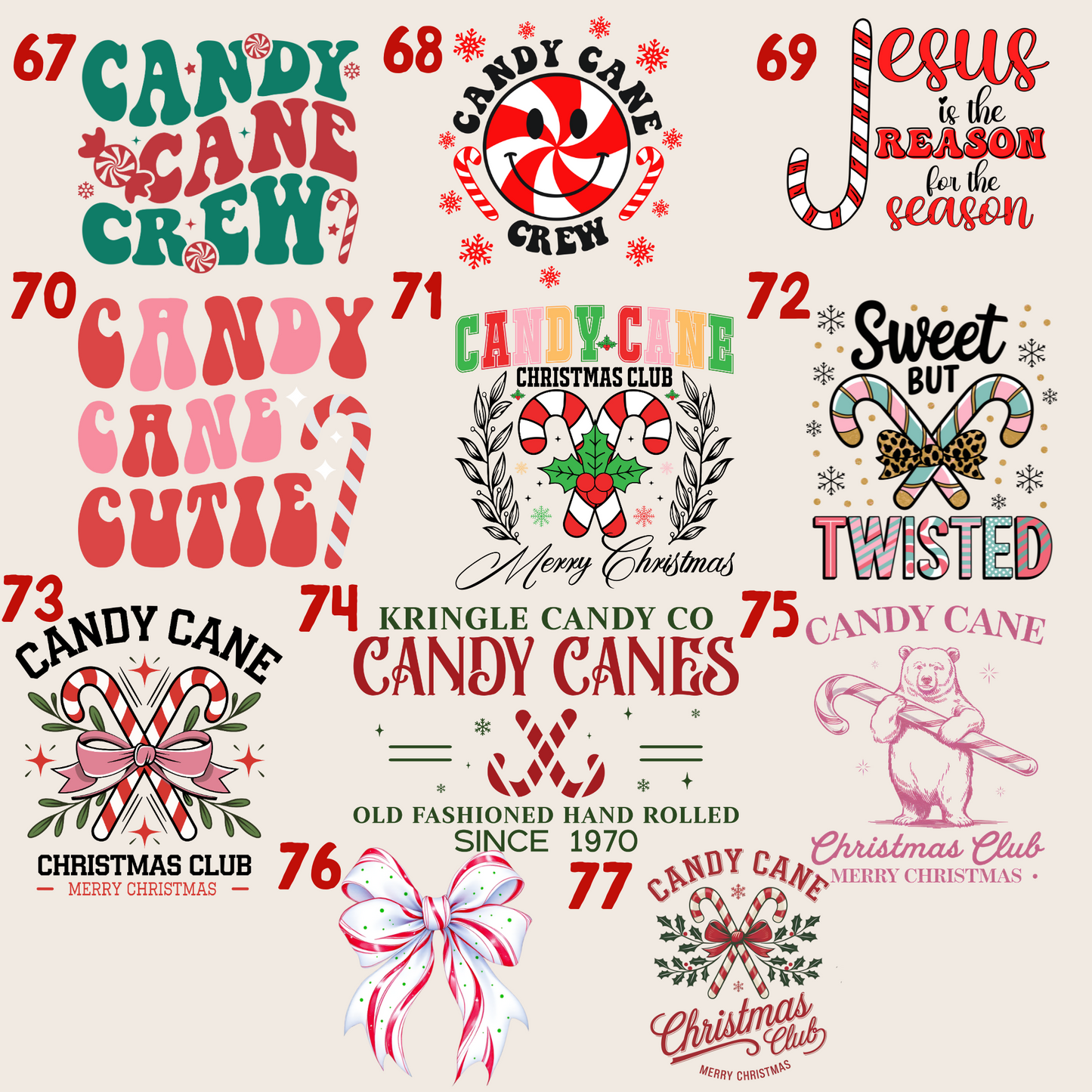 Candy Cane Spirit Days Shirts - 12+ Options