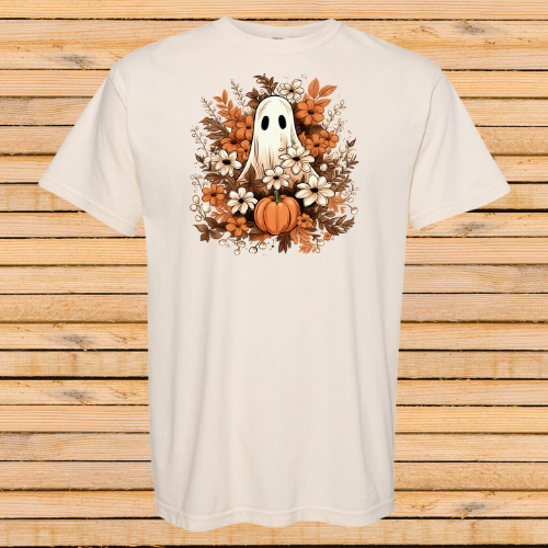 Ghostly Flowers Comfort Colors Ivory shirt