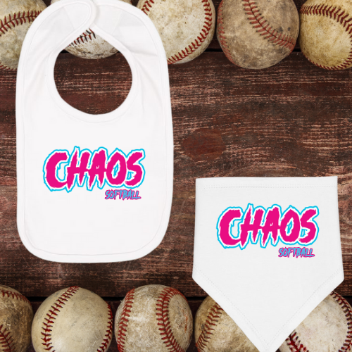 Chaos White Baby Bib