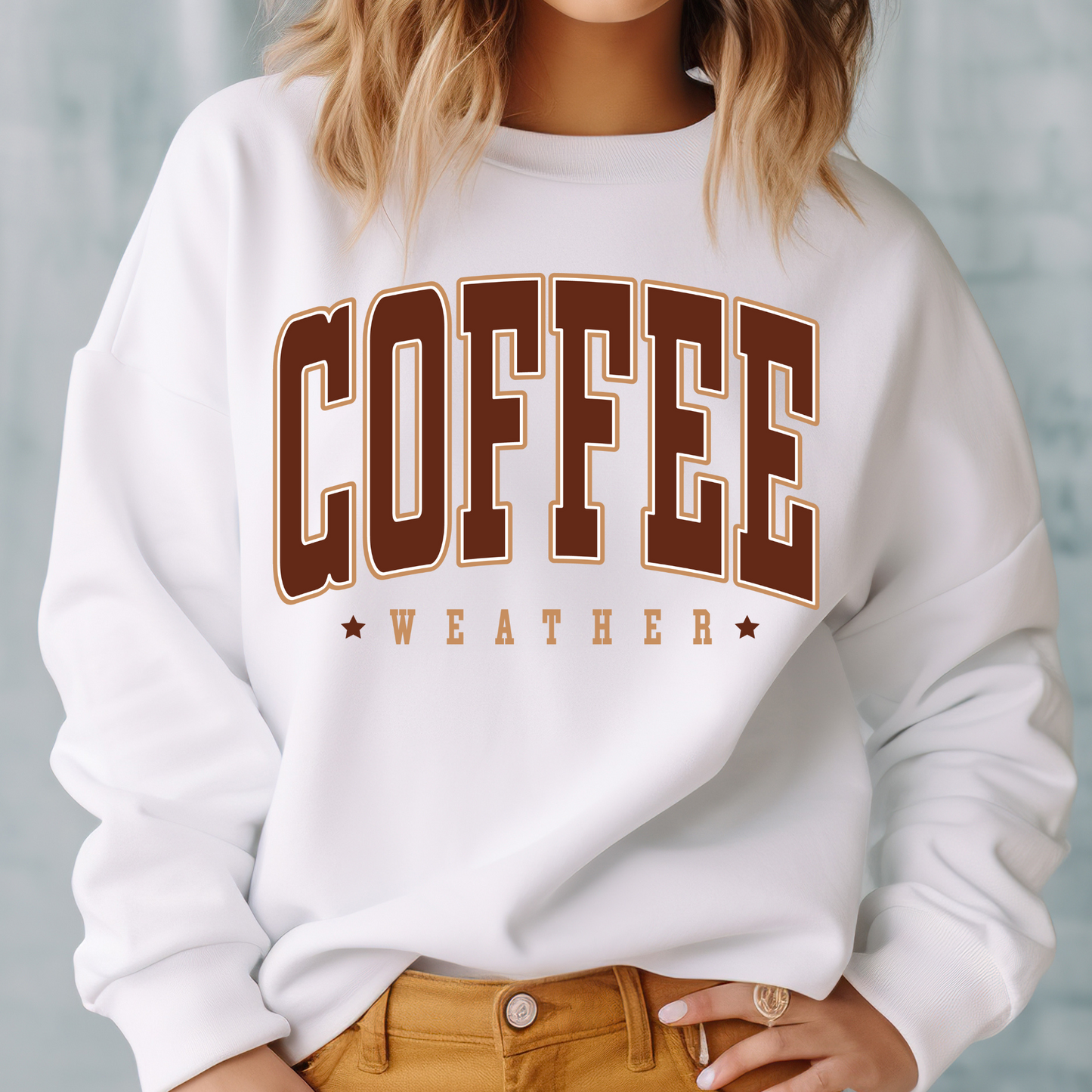 Coffee Weather White Sweatshirt