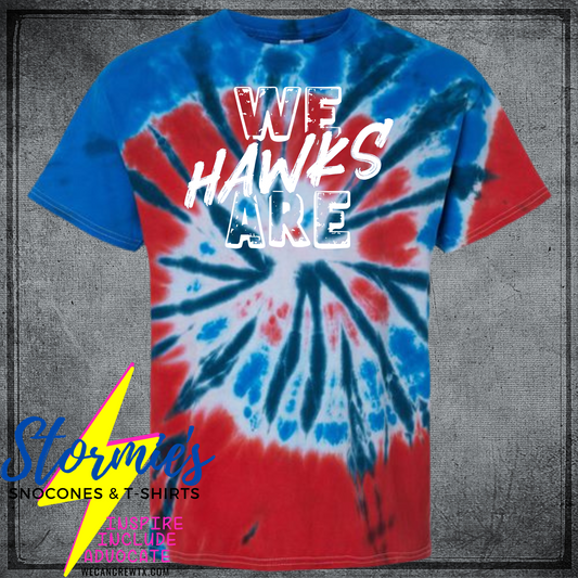 We Are Hawks - China Elementary Field Day Tie Dye Independence Red & Blue All School Support Shirt