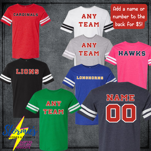 Custom Any School Football Shirt TODDLER sizes