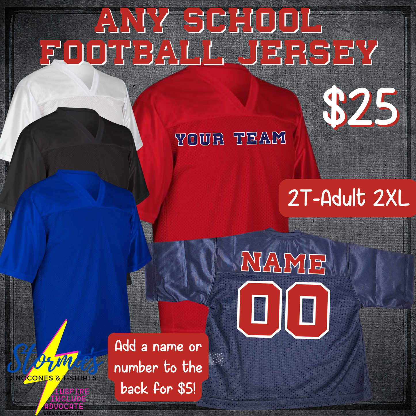 Custom Any School Team Football Jersey