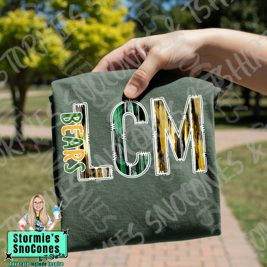 Little Cypress Mauriceville Bears Brushstroke Doodle Forest Green Gildan Comfort Colors Bella Canvas Shirt