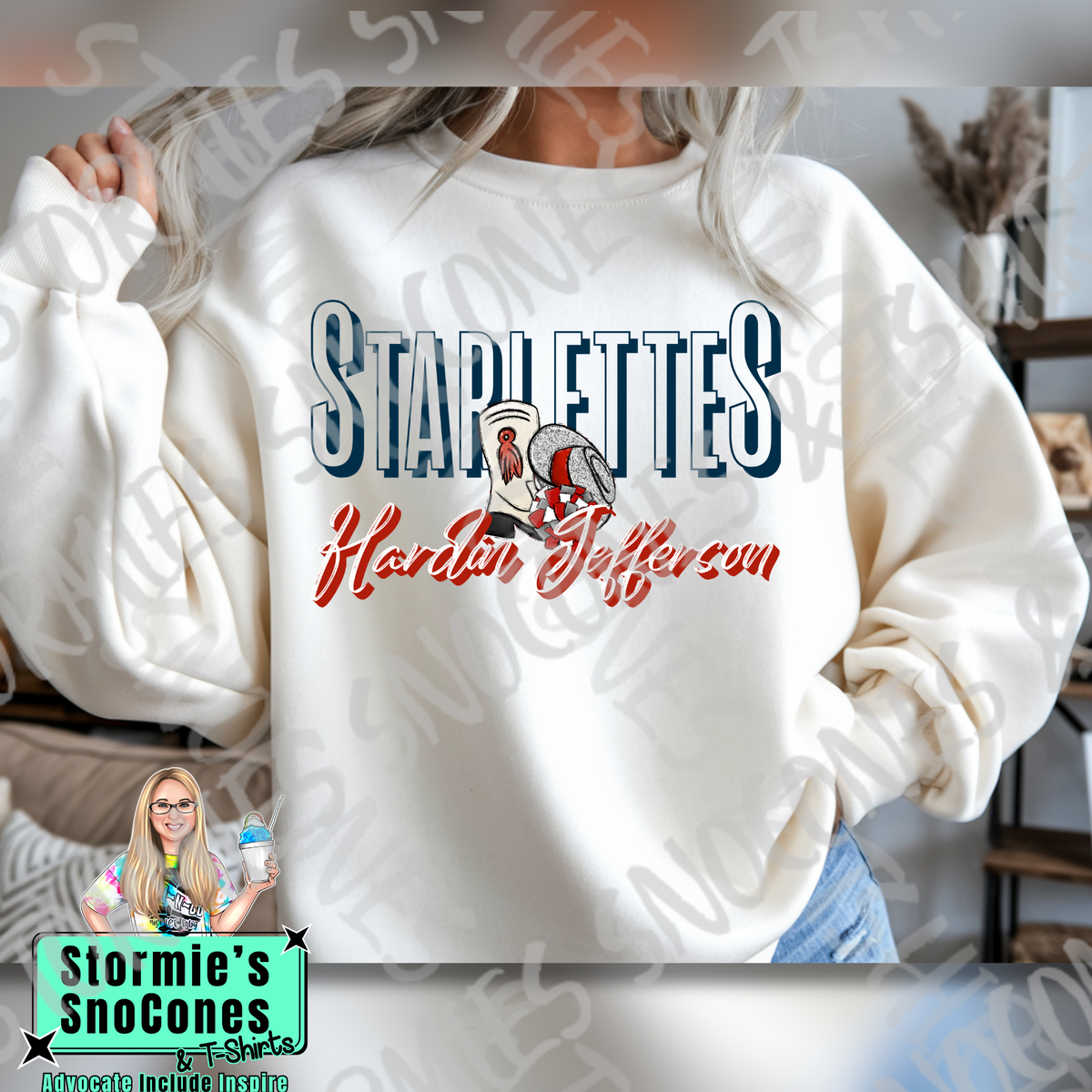Hardin Jefferson Hawks Doodle Starlettes Icon White TShirt or Sweatshirt (Copy)