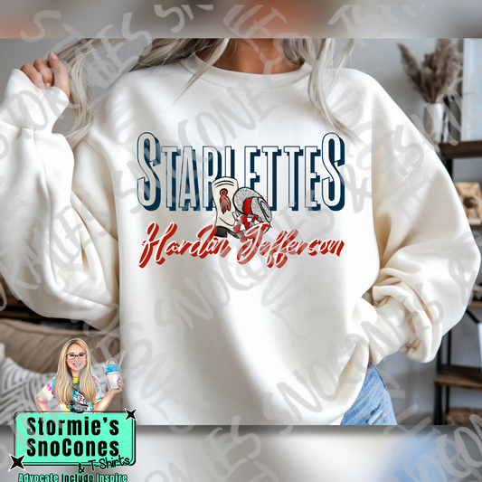 Hardin Jefferson Hawks Doodle Starlettes Icon White TShirt or Sweatshirt (Copy)