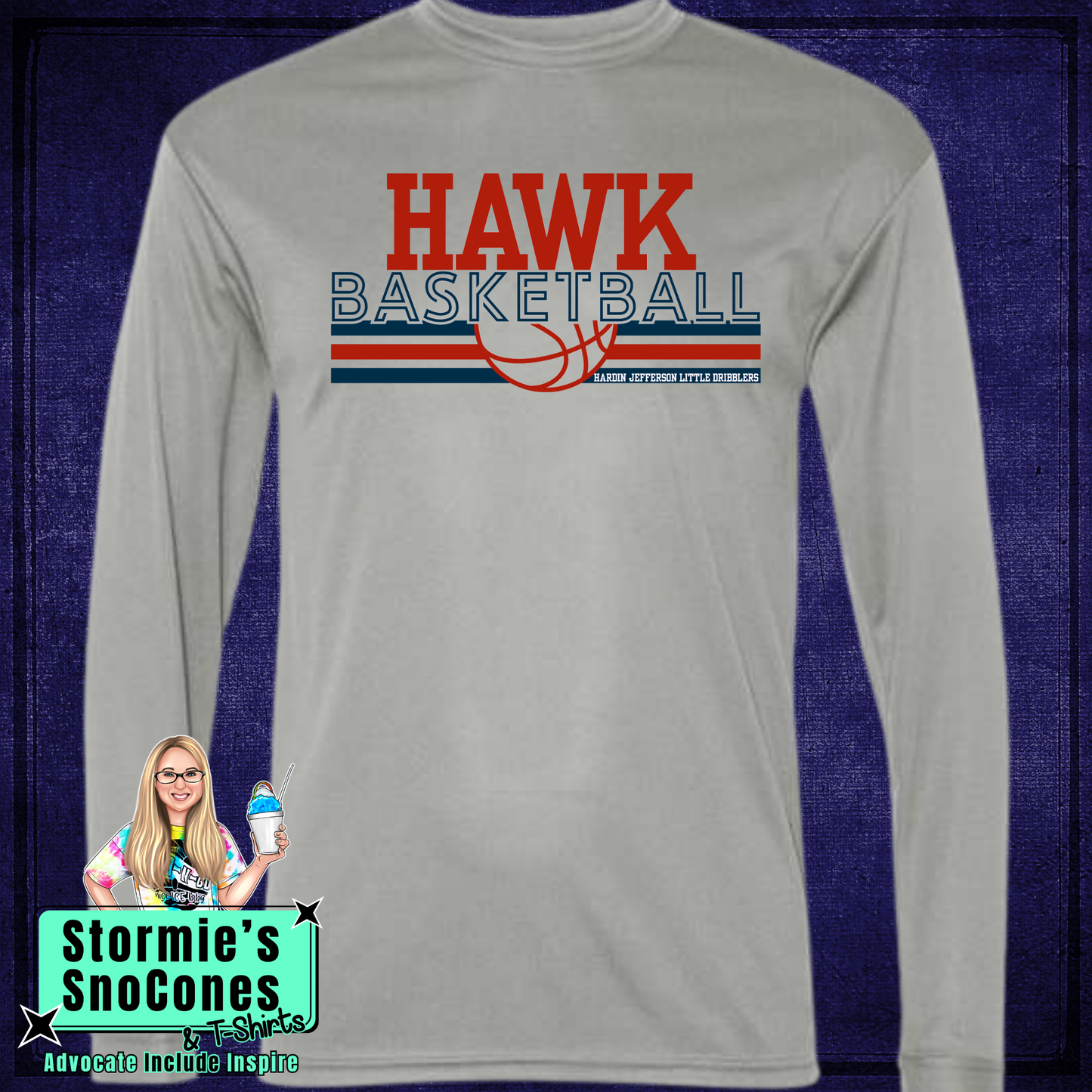 HJ Little Dribblers Gray Dry Fit Long Sleeve Shirt 2025-26