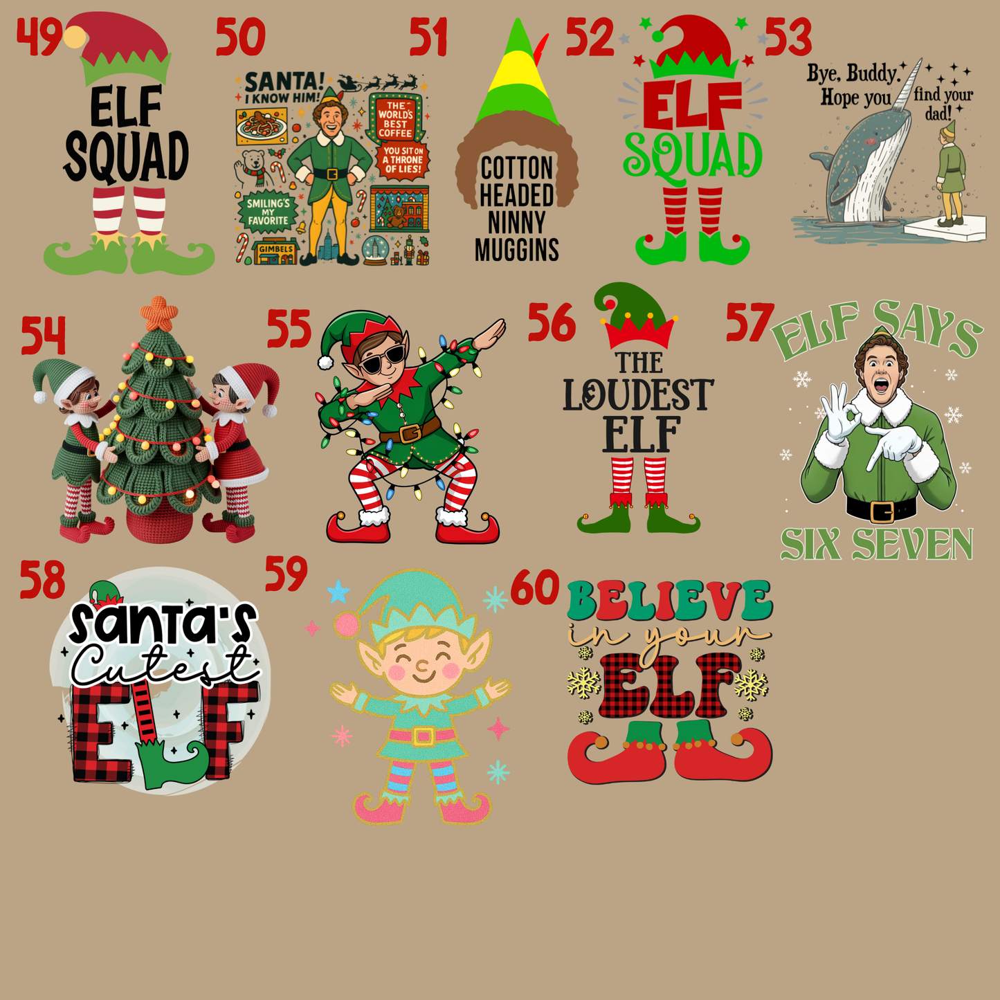 December Dress Up Days No Fuss 7 Shirt Pack 100+ Design Options