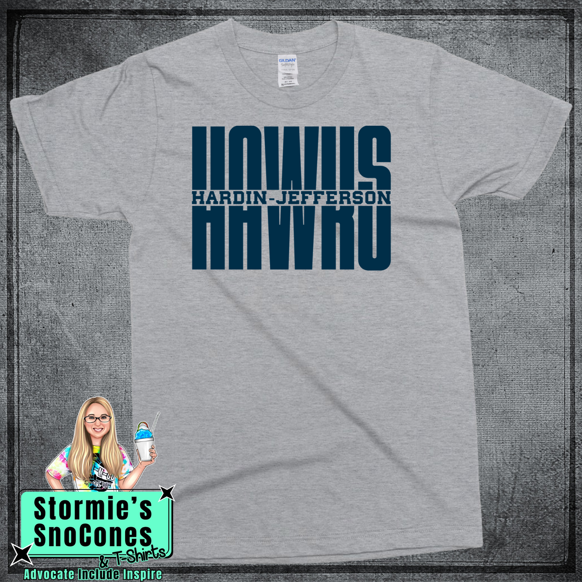 9th Grade - Hawks HJ Split Fall Field day/Homecoming - Dryblend or Dryfit - Short Sleeve Sport Gray Shirt