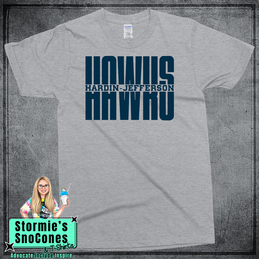 9th Grade - Hawks HJ Split Fall Field day/Homecoming - Dryblend or Dryfit - Short Sleeve Sport Gray Shirt