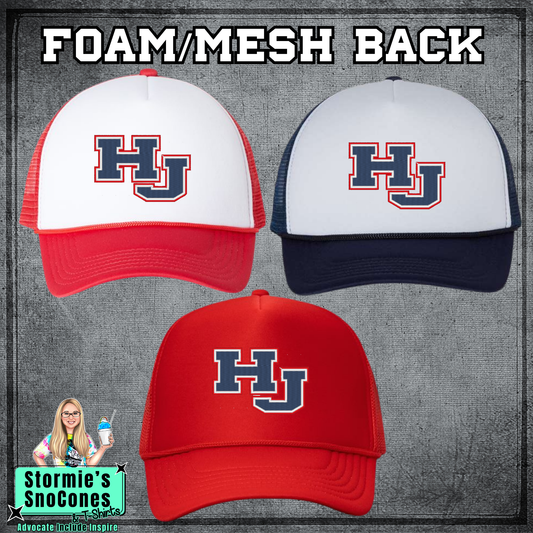 HJ 3 Color Foam Mesh Embroidered Hat - PICK UP ONLY
