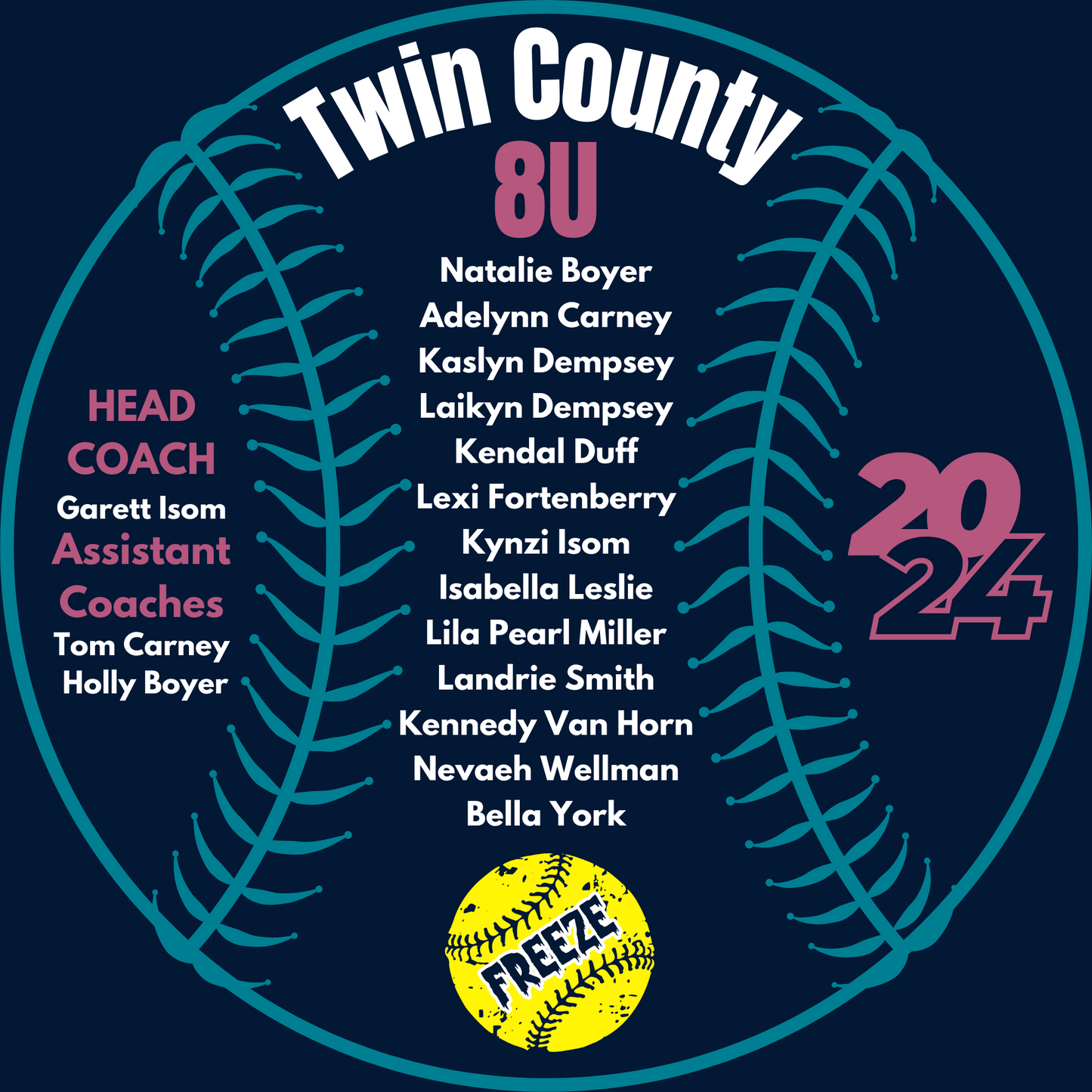 Freeze 8U Twin County 2024 Shirt