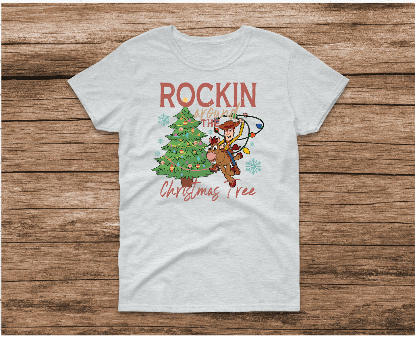 Rockin' Around The Christmas Tree Woody Ash T-Shirt