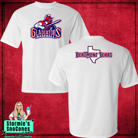 Gladiators Beaumont Texas White Shirt