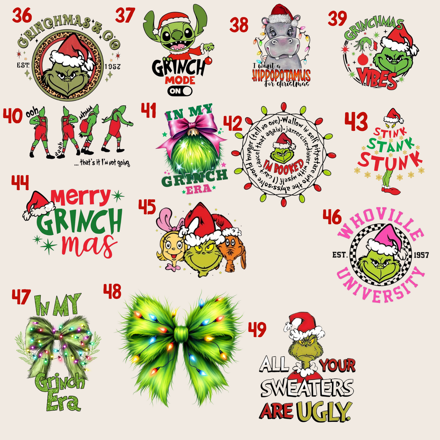 December Dress Up Days No Fuss 7 Shirt Pack 100+ Design Options