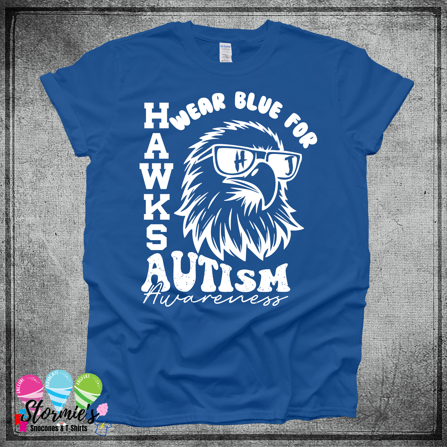 Hawks Wear Blue For Autisum Awareness Royal Blue Shirt