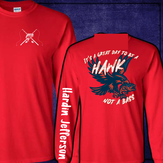 HJ Fishing Team Great Day to Not Be a Bass Flying Red Sweatshirt & Hoodie & Long Sleeve Shirt