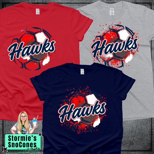 Hawks HJ Soccer Ball Splatter Tshirt