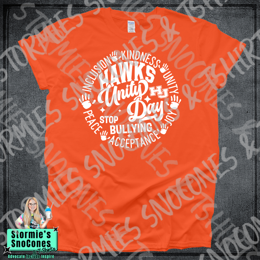 Hawks HJ Unity Day - Dryblend or Dryfit - Short Sleeve Orange Shirt
