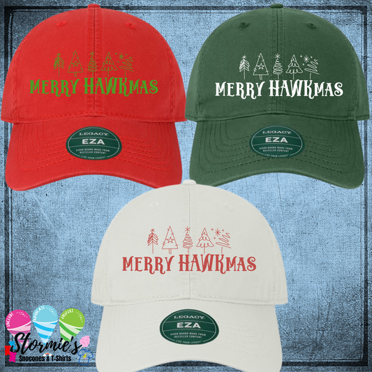 Merry Hawkmas Trees Dad Hat Embroidered Hat - PICK UP ONLY