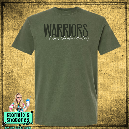 Warriors Legacy Christian Academy Comfort Colors Adult Shirt - Hemp Comfort Colors Shirt