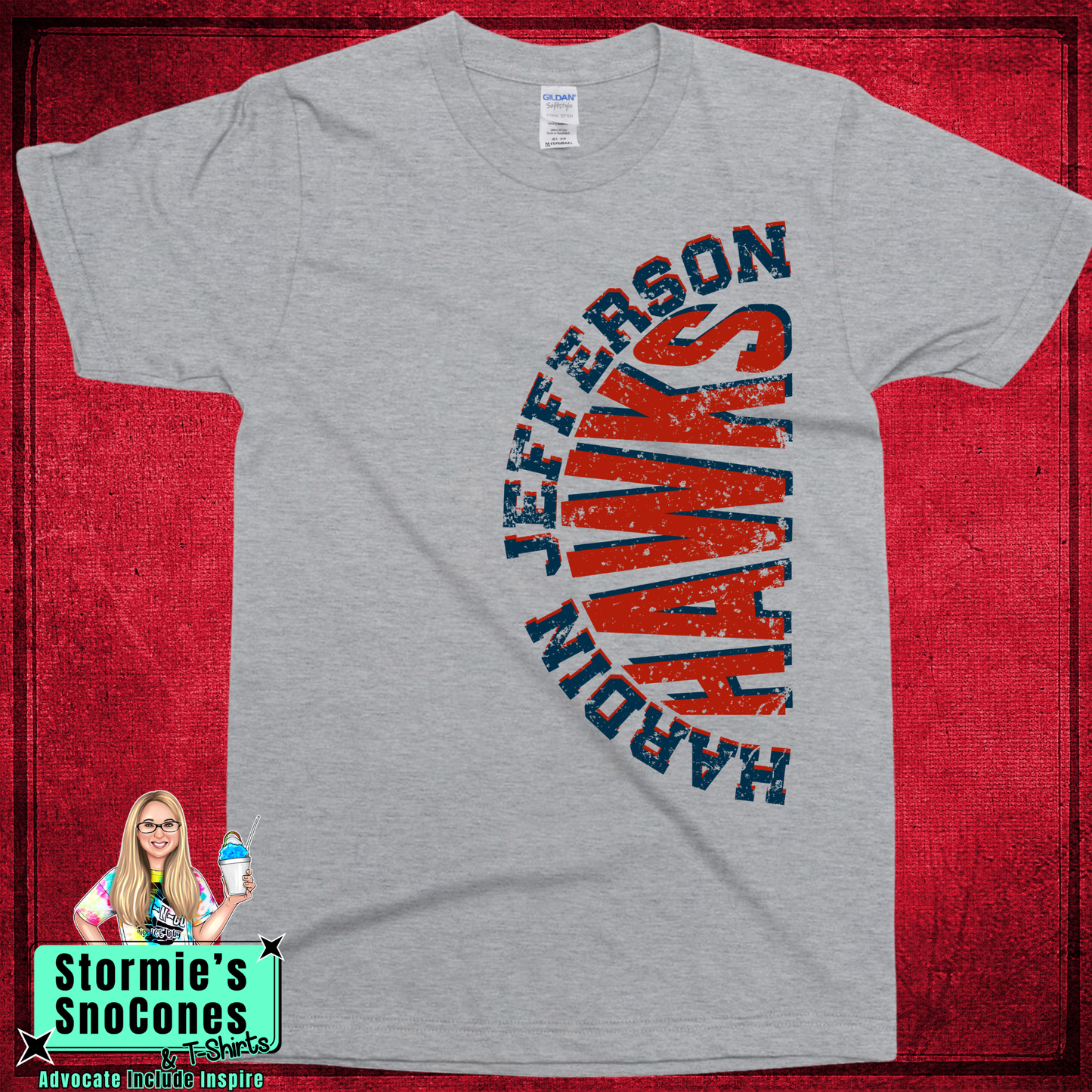 HJ Hawks Distressed Side Arch Sport Gray Shirt