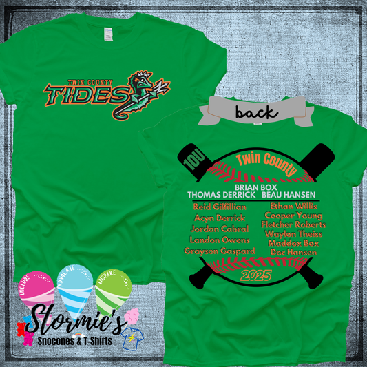 Tides 10U Twin County 2025 Irish Green Shirt