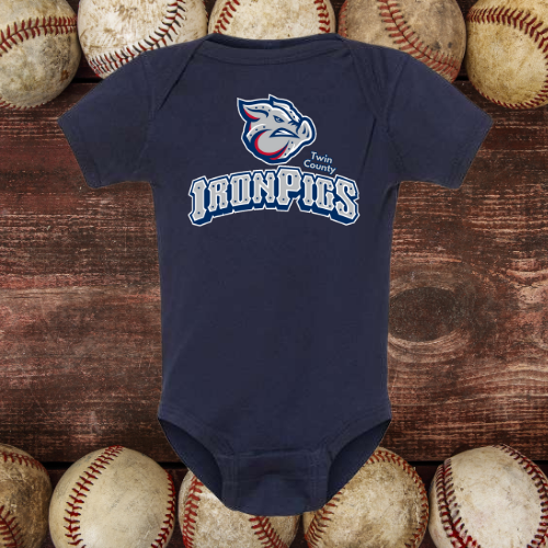 Iron Pigs Navy Infant Bodysuit